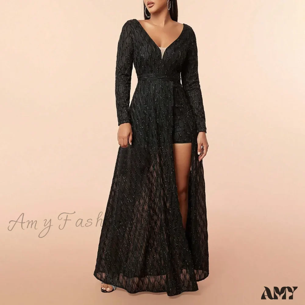 Summer Elegant Embroidered Sleeveless V-Neck Slim Wedding Bridesmaid Long Maxi Dress - Image 5