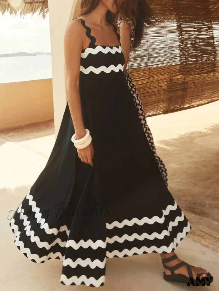 Amy Fashion - Summer Holiday Elegant Vintage Sling Long Maxi Boho Dress - Image 7