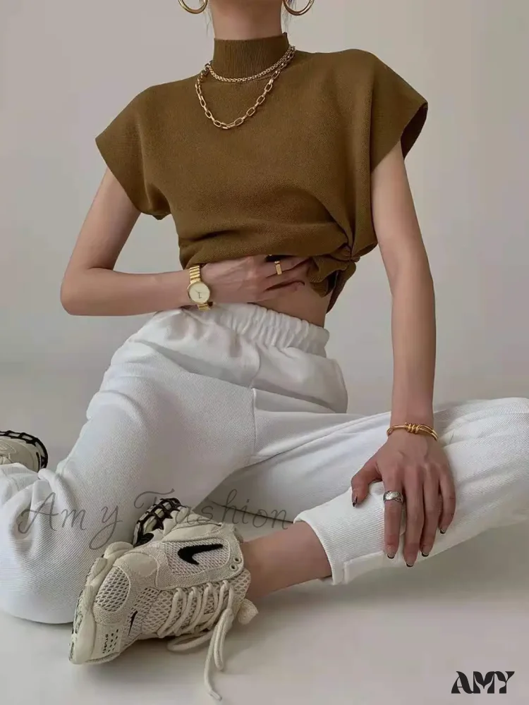 Summer Sexy Fashion Short Sleeve Round Neck Elegant Casual Sweater - Image 5