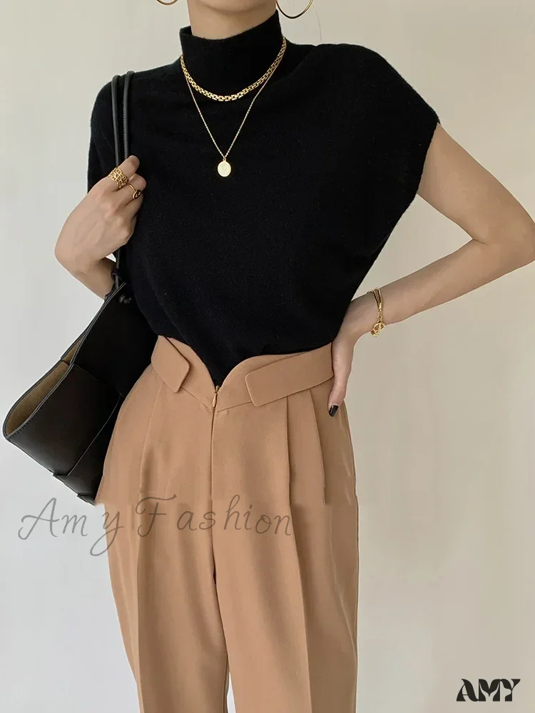 Summer Sexy Fashion Short Sleeve Round Neck Elegant Casual Sweater - Image 6