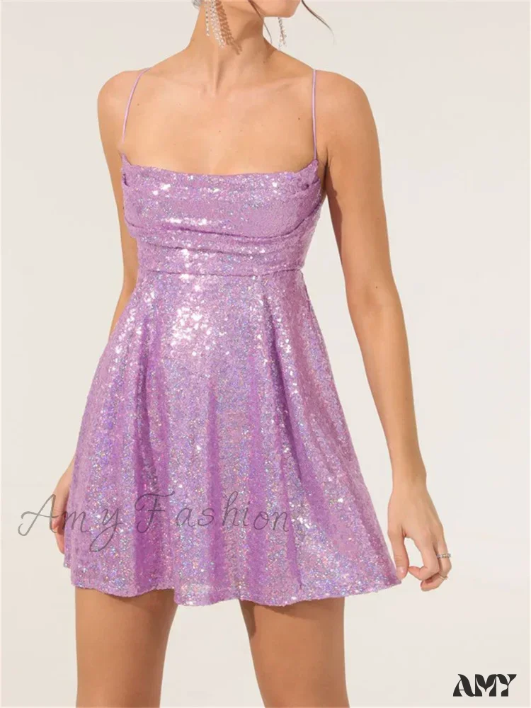 Amy Fashion - Summer Sling Sleeveless Backless Criss Cross Tie Mini Dress - Image 4