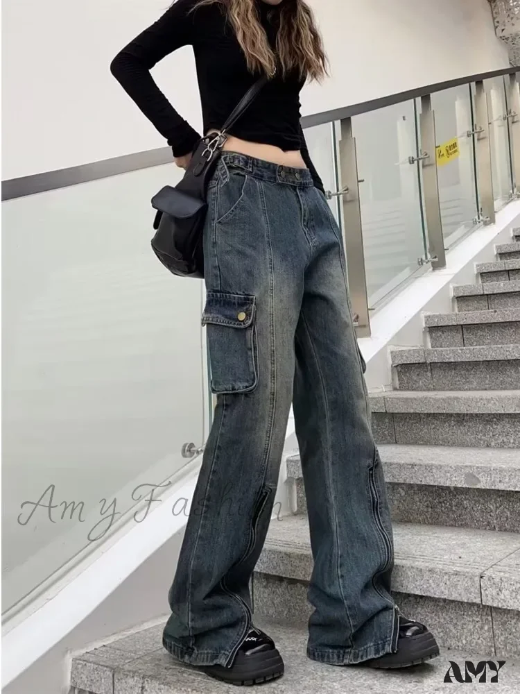 Amy Fashion - Summer Thin Style New High Waisted Skinny Horseshoe Small Flared Straight Leg Jean - Image 2