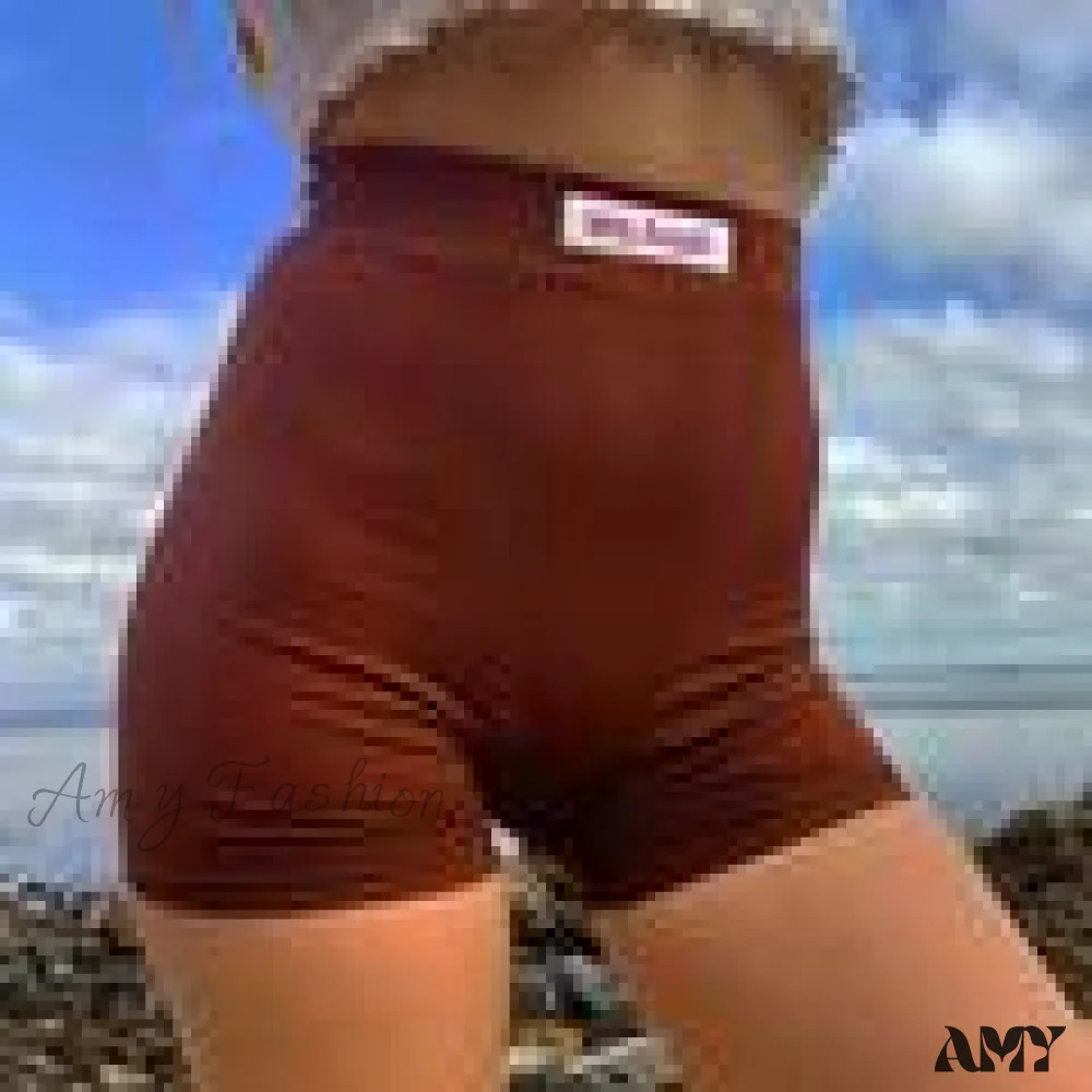 Amy Fashion - Summer White Letter Embroidery Biker Shorts - Image 6