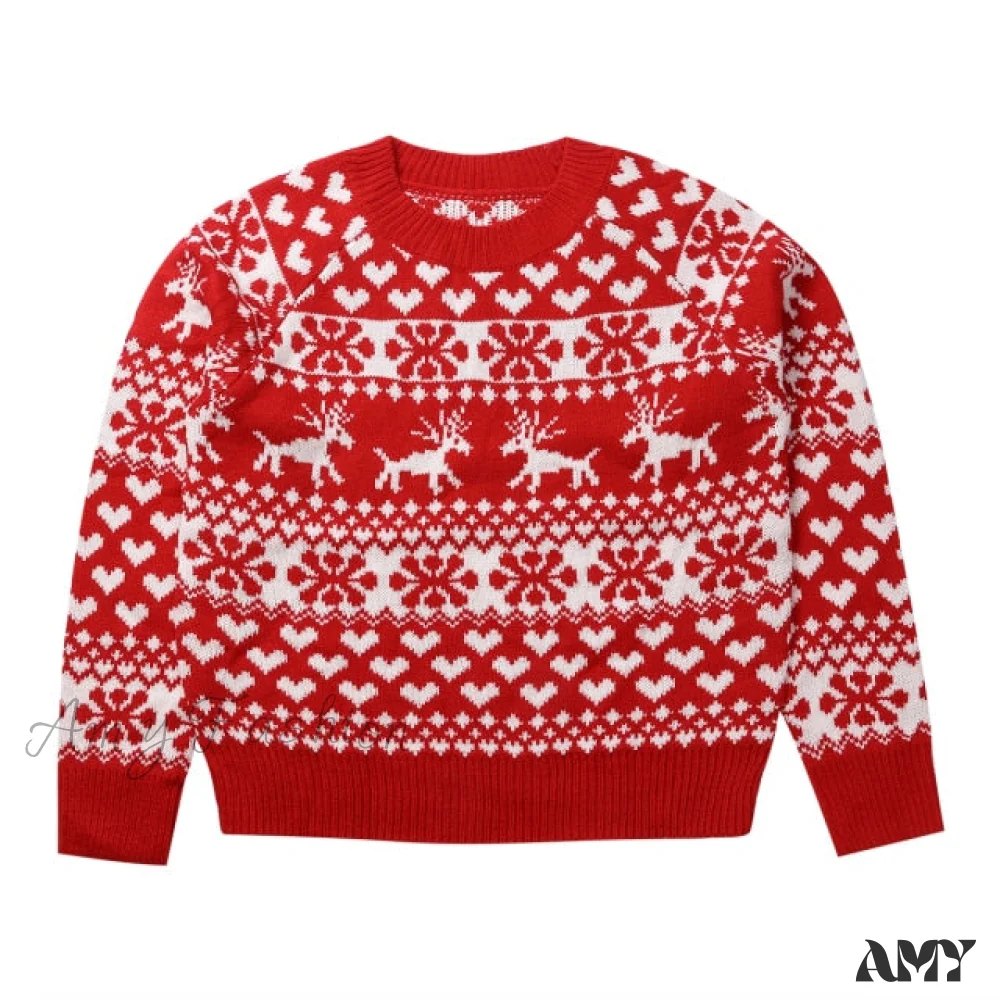 Amy Fashion - Christmas Deer Knitted Long Sleeve Sweater Dress - Image 6