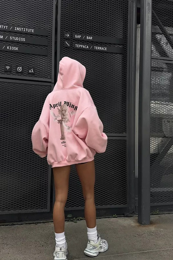 Sweet & Spicy Back Print Loose Zip Hoodie - Image 4