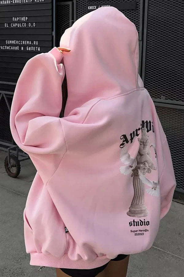 Sweet & Spicy Back Print Loose Zip Hoodie - Image 5