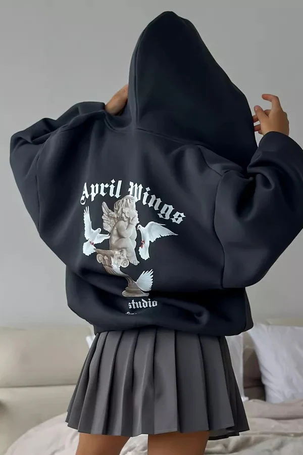 Sweet & Spicy Back Print Loose Zip Hoodie - Image 6