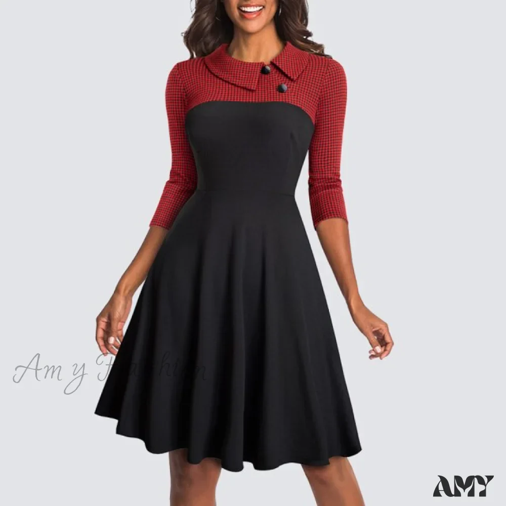 Amy Fashion - Swing Skater Work Office Casual Dress - Image 4