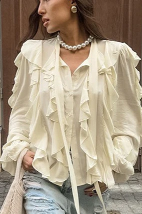 Tencel Loose Long-Sleeve Blouse - Image 2