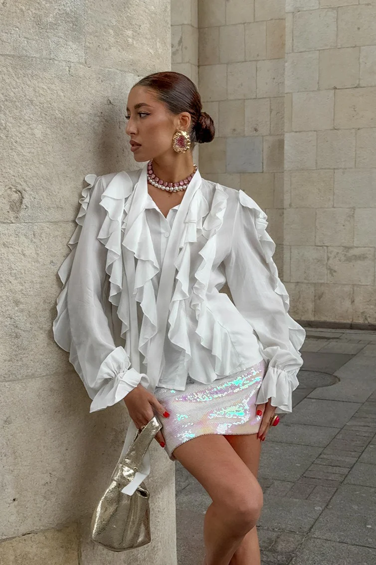 Tencel Loose Long-Sleeve Blouse - Image 7
