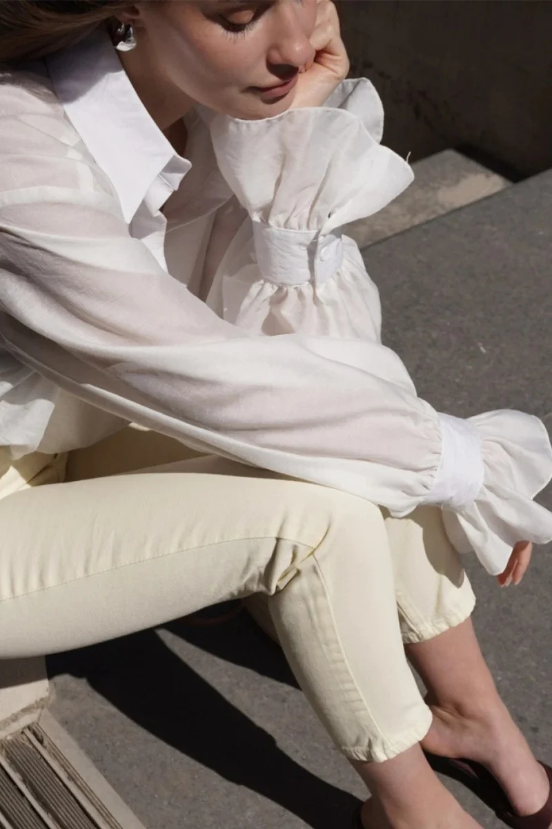 Tencel Loose Long-Sleeve Blouse - Image 10
