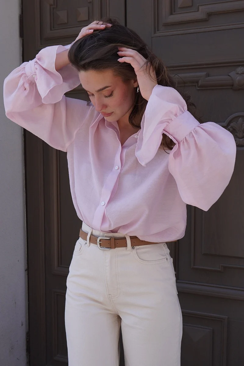 Tencel Loose Long-Sleeve Blouse - Image 2