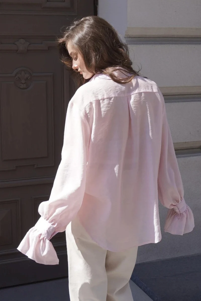Tencel Loose Long-Sleeve Blouse - Image 4
