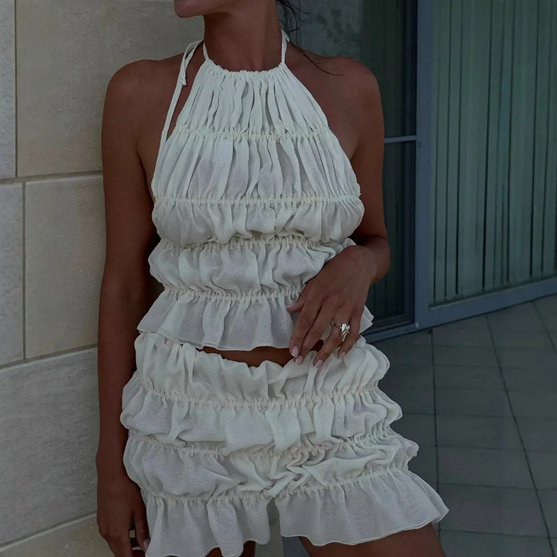 Tie-up Tank Mini Skirt Two Piece Set - Image 6