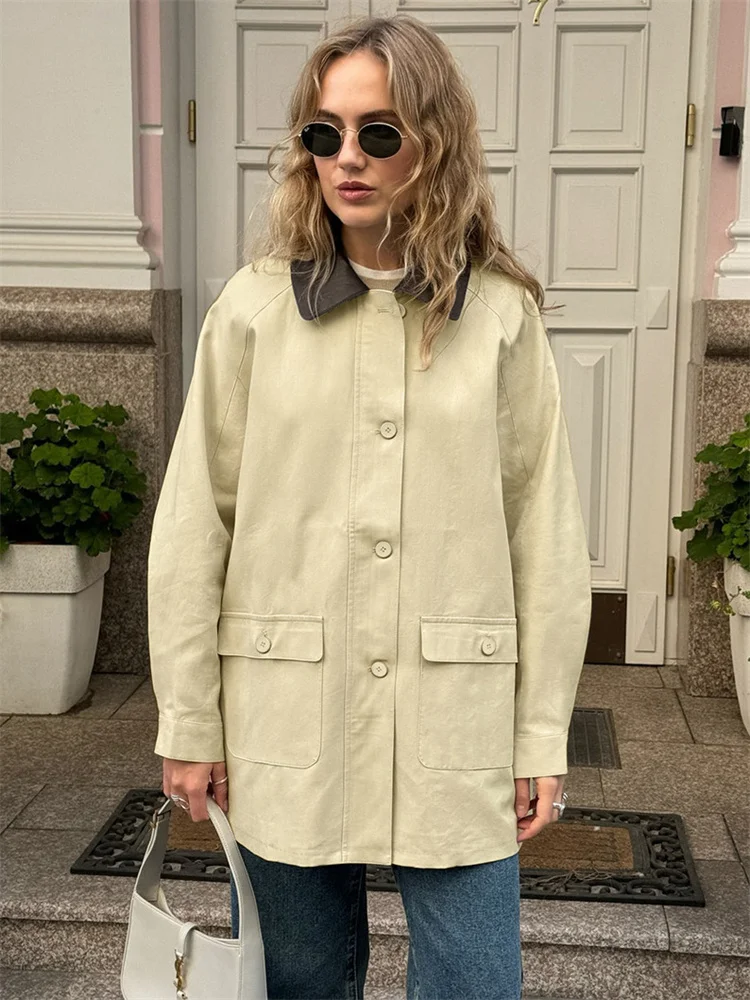 Trench Patchwork High Waist Coat - Image 3
