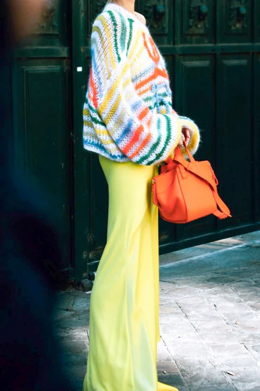 Trendy Color Block Stripe Loose Knit Sweater - Image 4
