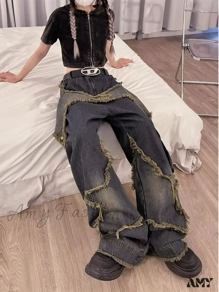 Amy Fashion - Unique Versatile Straight Leg High Waist Summer Loose Wide Leg Vintage Style Women's Jean - Image 5