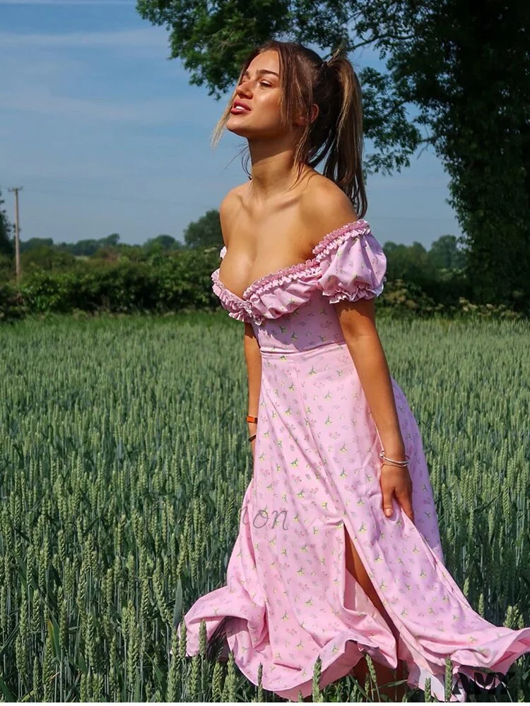 Amy Fashion - V Neck Floral Printed Clubwear Party Sexy Dresses - Image 12