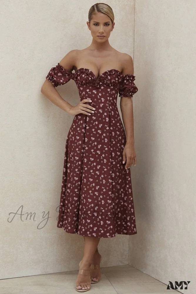 Amy Fashion - V Neck Floral Printed Clubwear Party Sexy Dresses - Image 6