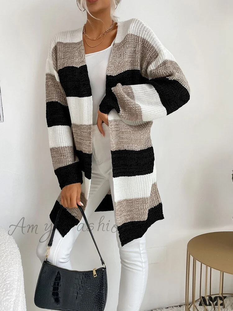 Amy Fashion - V-neck Knitted Sweater Fashion Warm Holiday Cardigan - Image 4