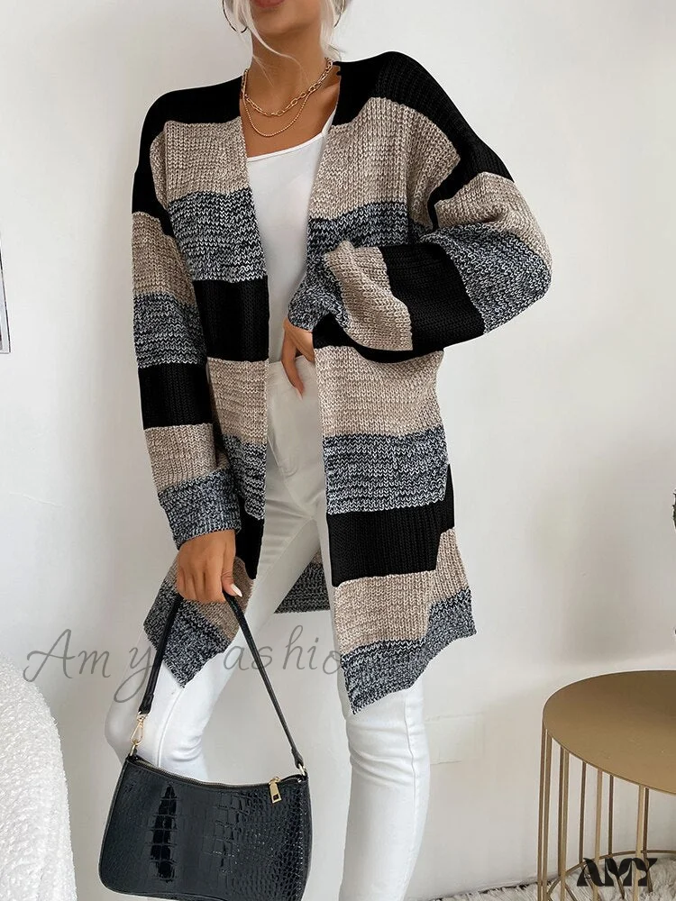 Amy Fashion - V-neck Knitted Sweater Fashion Warm Holiday Cardigan - Image 5