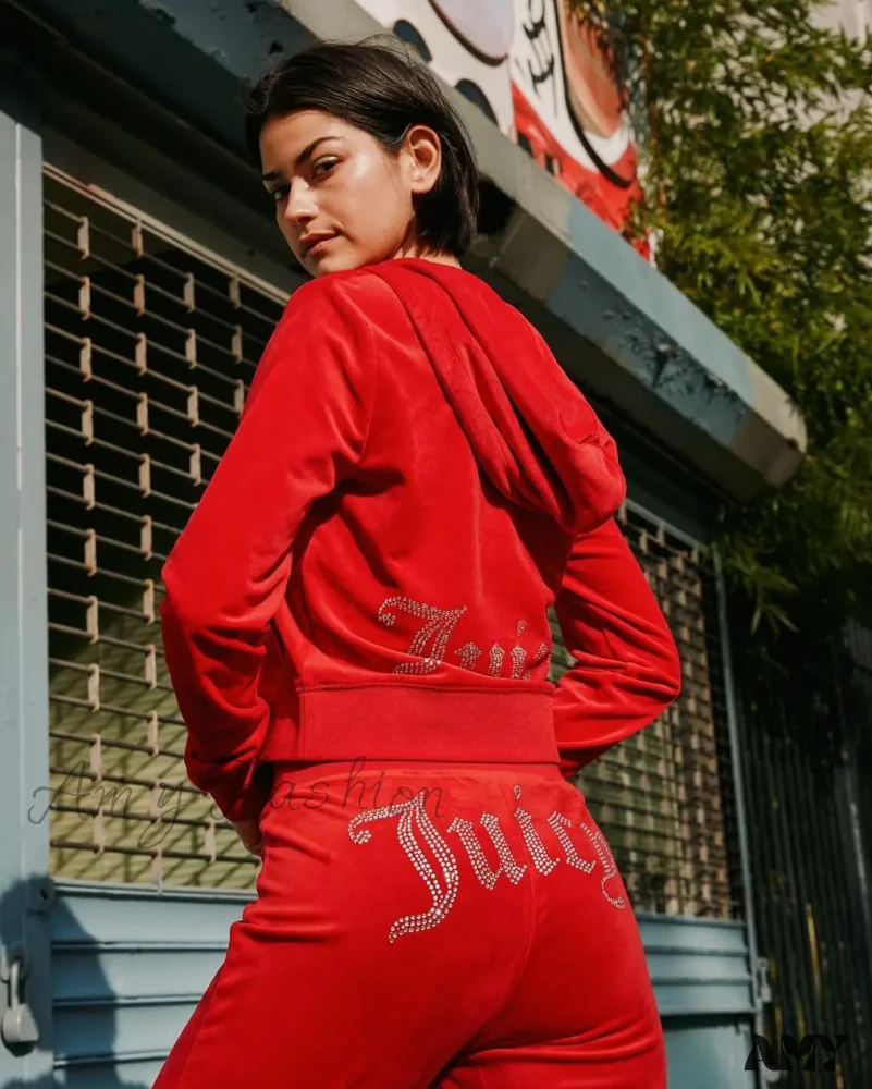 Velvet Rhinestone Stylish Comfortable Trendy Cozy Elegant Y2K Hoodies - Image 3