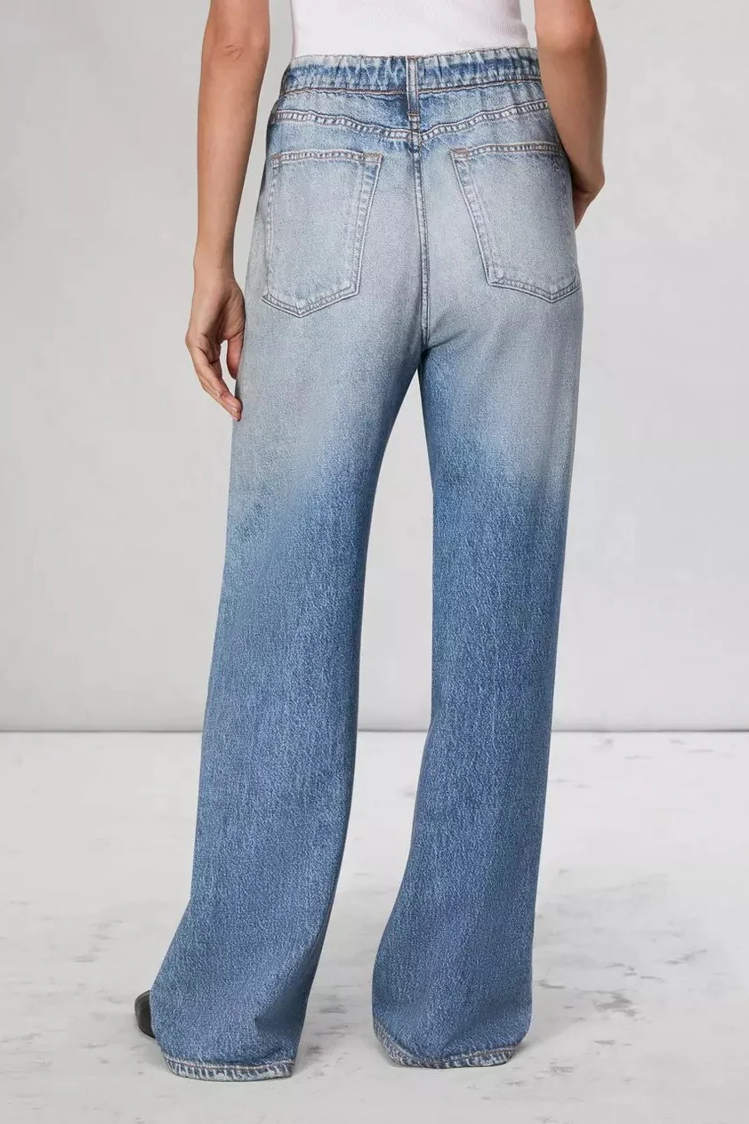 Versatile American Casual High-Waisted Narrow Wide-Leg Loose Jeans - Image 2
