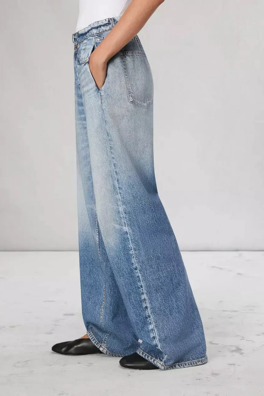 Versatile American Casual High-Waisted Narrow Wide-Leg Loose Jeans - Image 3
