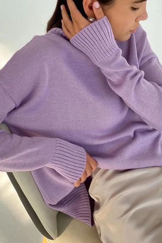 Versatile Solid Turtleneck Euro Sweater - Image 9