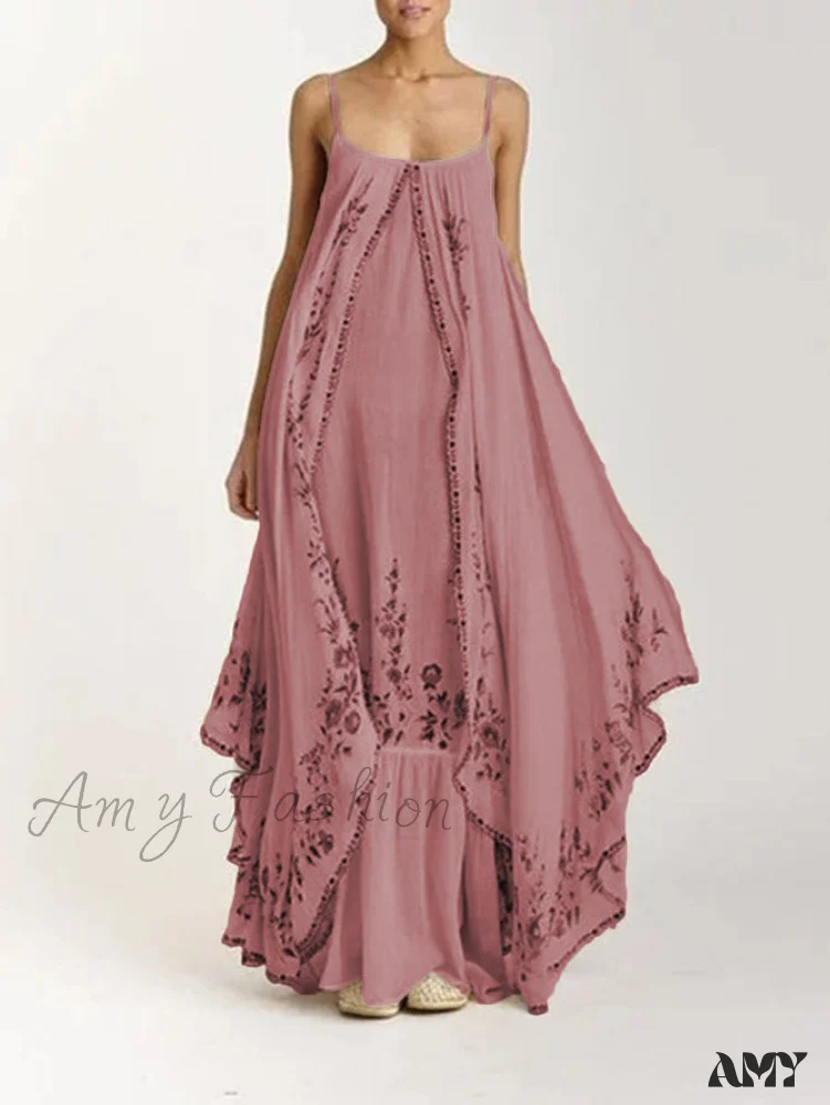 Amy Fashion - Vintage Spaghetti Strap Sleeveless Elegant Long Maxi Dress - Image 14