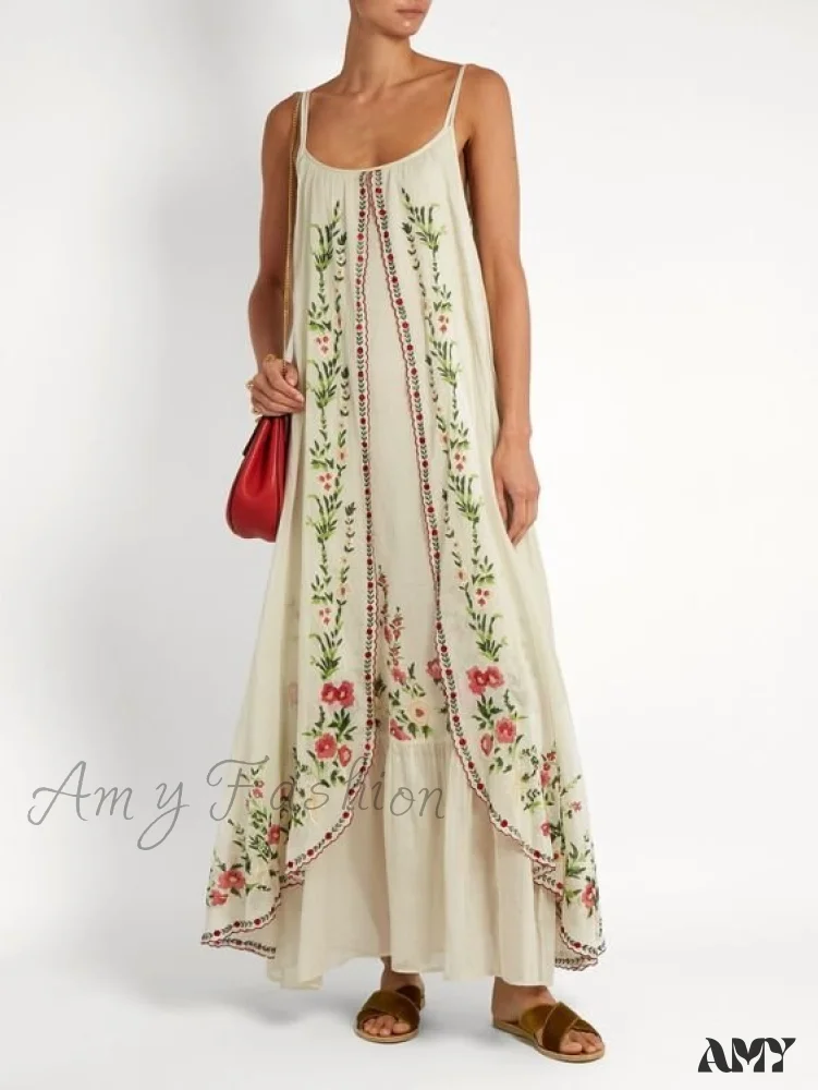 Amy Fashion - Vintage Spaghetti Strap Sleeveless Elegant Long Maxi Dress - Image 7
