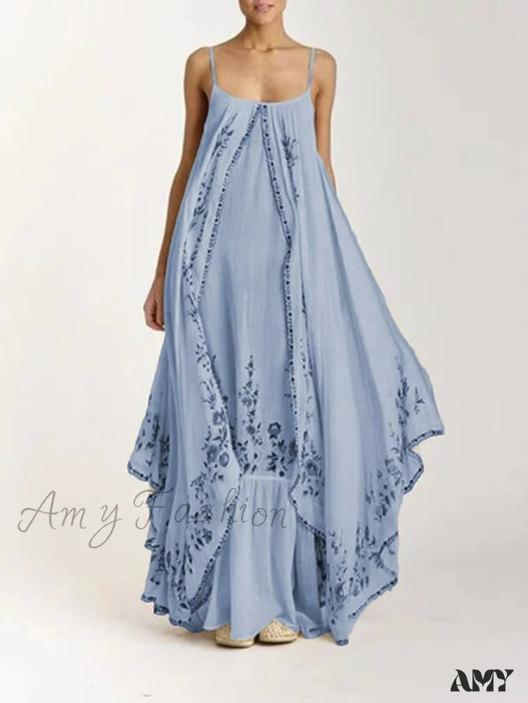 Amy Fashion - Vintage Spaghetti Strap Sleeveless Elegant Long Maxi Dress - Image 8