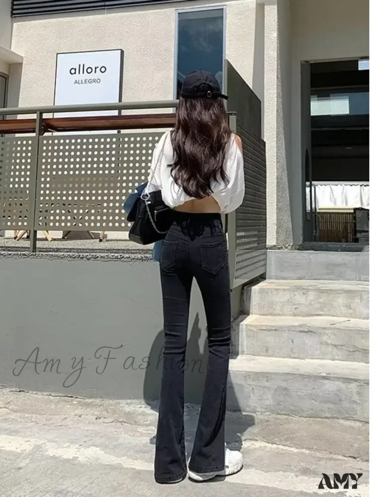 Amy Fashion - Vintage Harajuku Teenagers Y2k Aesthetic Clothing Autumn Baggy Fashion Clothes for Women's Jean - Image 2