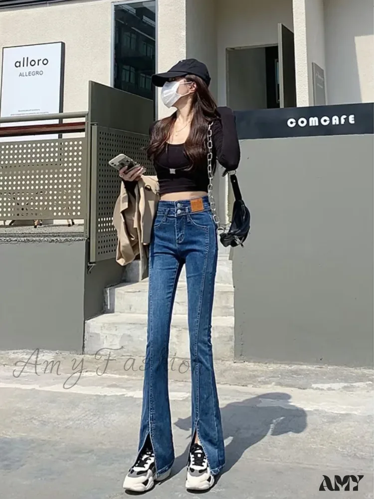 Amy Fashion - Vintage Harajuku Teenagers Y2k Aesthetic Clothing Autumn Baggy Fashion Clothes for Women's Jean - Image 5