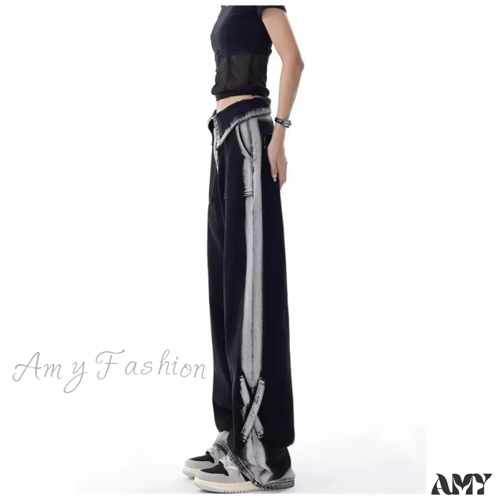 Amy Fashion - Vintage Harajuku Teenagers Y2k Aesthetic Clothing Autumn Baggy Jean - Image 4