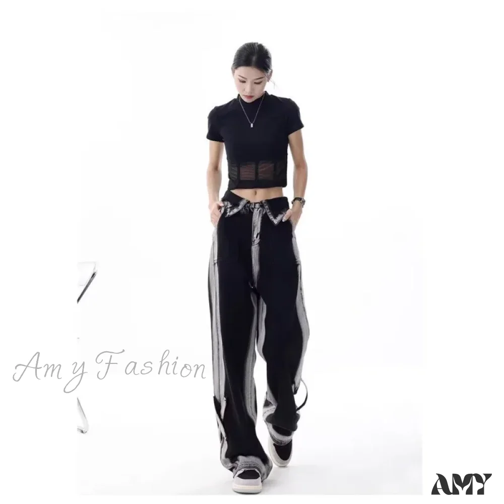 Amy Fashion - Vintage Harajuku Teenagers Y2k Aesthetic Clothing Autumn Baggy Jean - Image 5