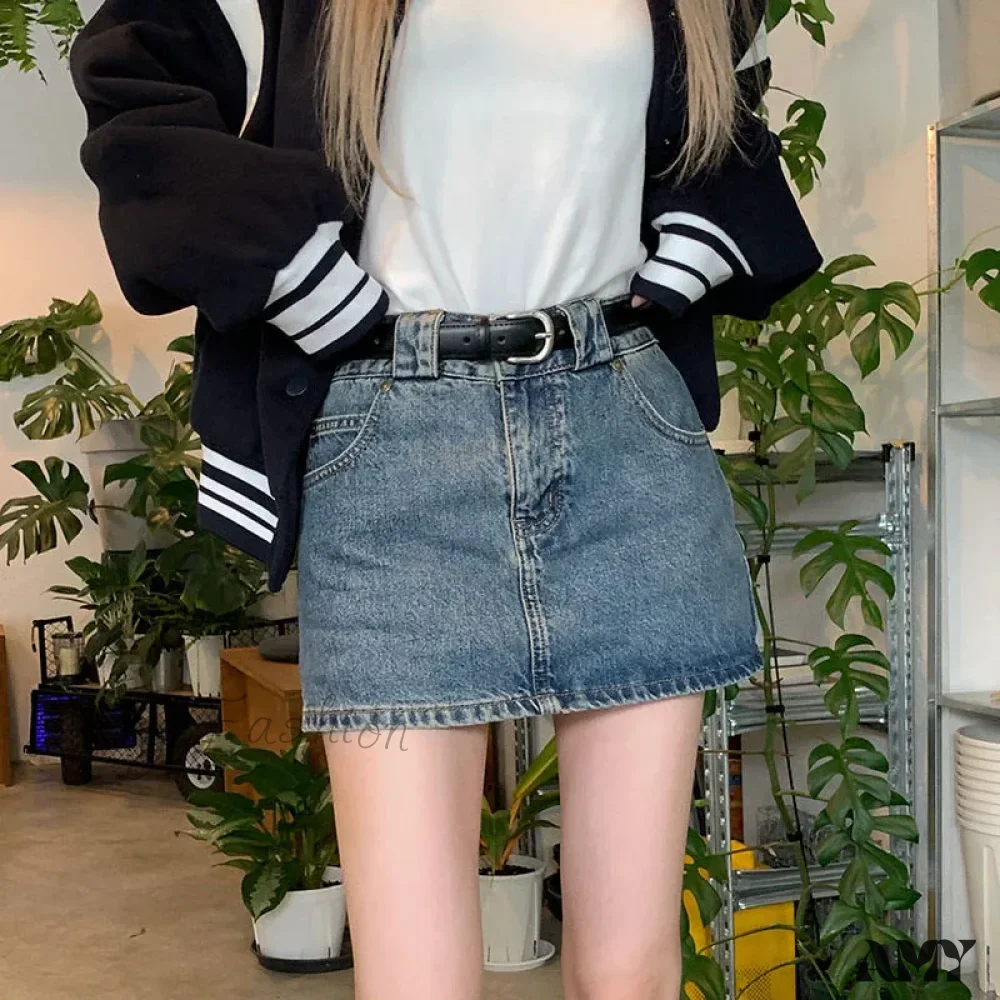 Vintage Korean High Waisted Slim Wrap Sexy Hot Streetwear Skirt - Image 3
