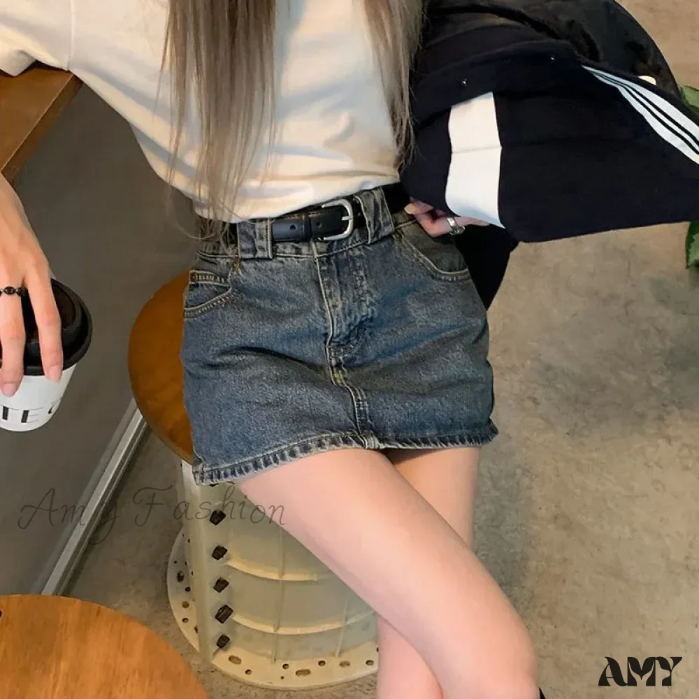 Vintage Korean High Waisted Slim Wrap Sexy Hot Streetwear Skirt - Image 4