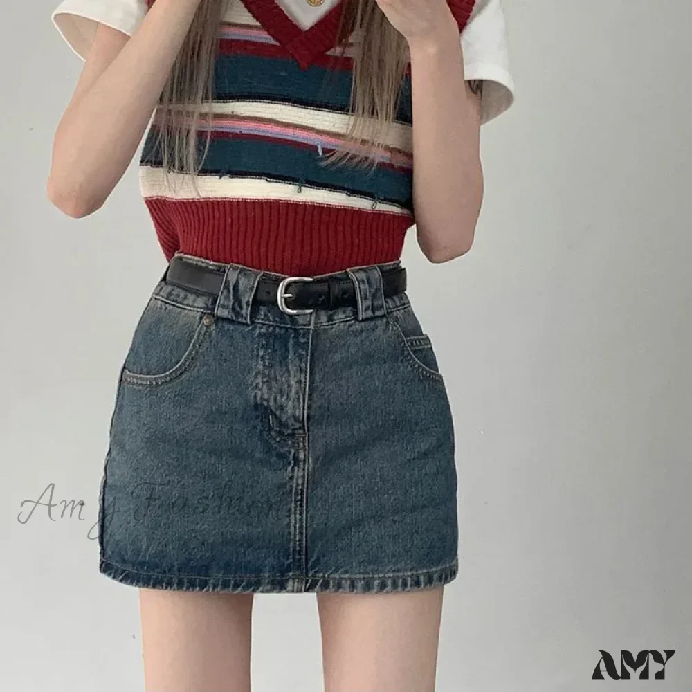 Vintage Korean High Waisted Slim Wrap Sexy Hot Streetwear Skirt - Image 5
