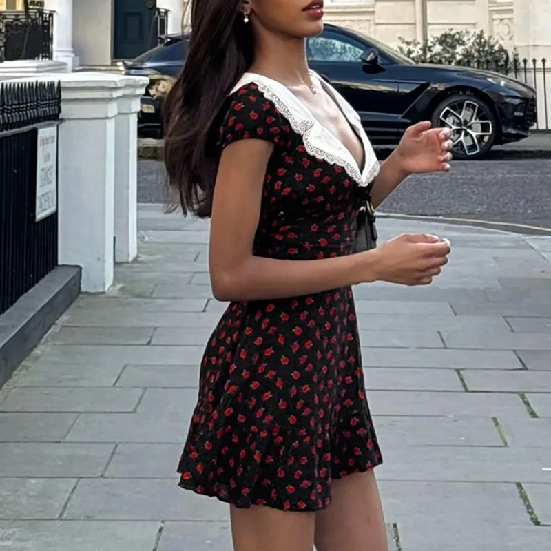 Vintage Printed Patchwork Mini Dress - Image 5