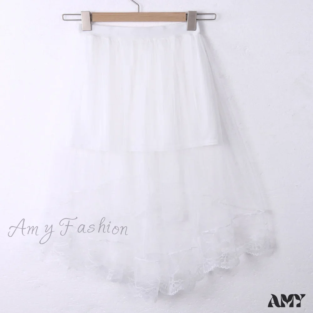 Amy Fashion - Vintage Stretch High Waist Lace Skirt - Image 8