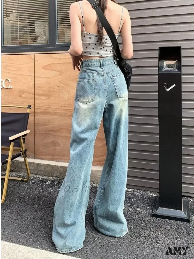 Amy Fashion - Vintage Torn High-Waisted Slimming Loose-Fitting Long Women's Jean - Image 3