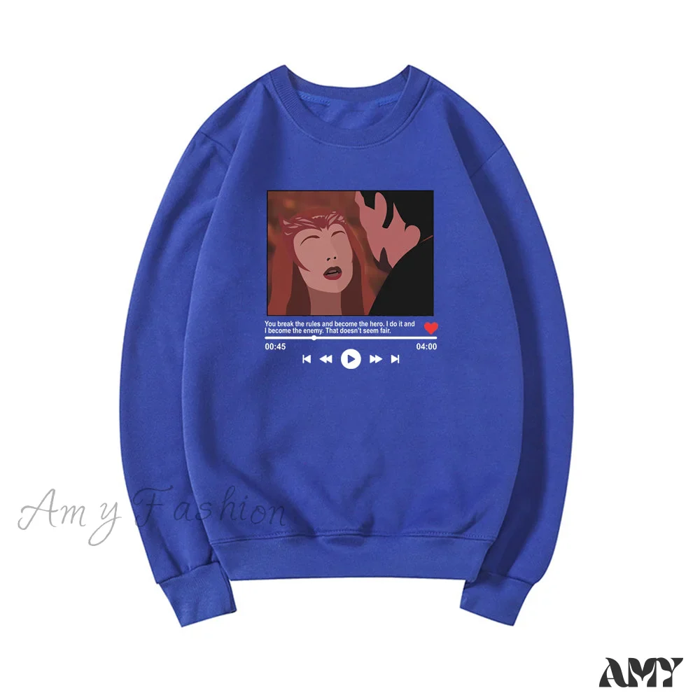 Amy Fashion - Cute Graphic Print Multi-color Hoody Pullover - Image 8