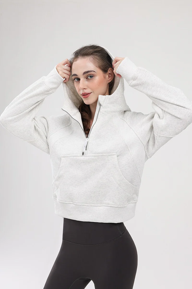 Warm Half-Zip Loose Hoodie - Image 9