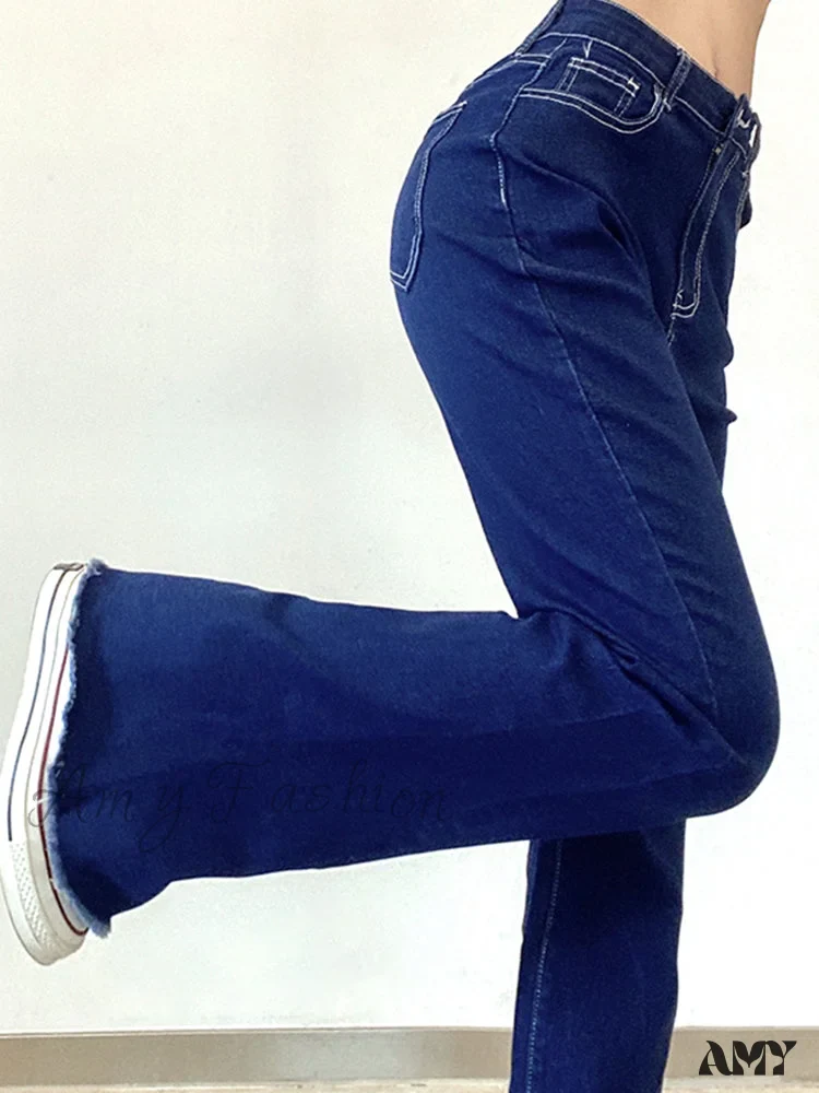 Amy Fashion - Streetwear Boot Cut Flared Jeans - Image 4