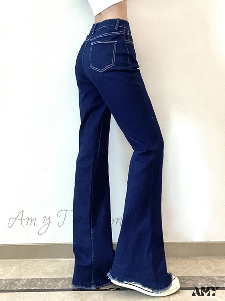 Amy Fashion - Streetwear Boot Cut Flared Jeans - Image 5