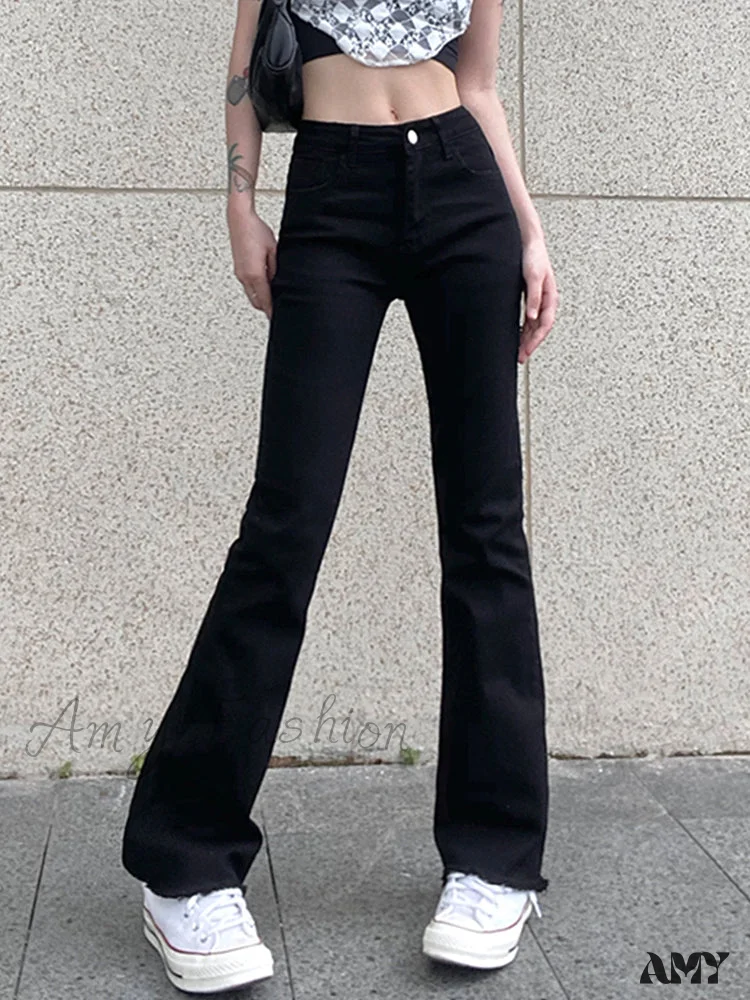 Amy Fashion - Streetwear Boot Cut Flared Jeans - Image 6