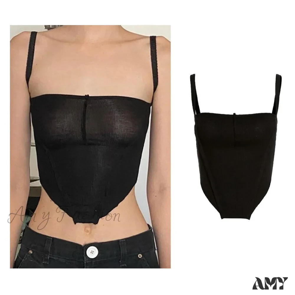 Amy Fashion - Backless Sleeveless Spaghetti Strap Halter Camis - Image 28