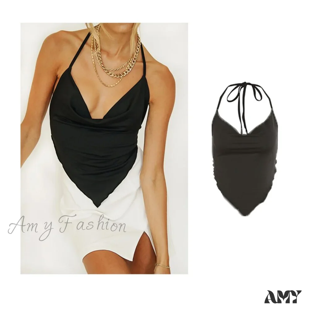 Amy Fashion - Backless Sleeveless Spaghetti Strap Halter Camis - Image 7