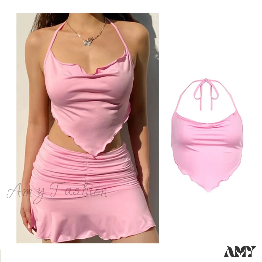 Amy Fashion - Backless Sleeveless Spaghetti Strap Halter Camis - Image 8